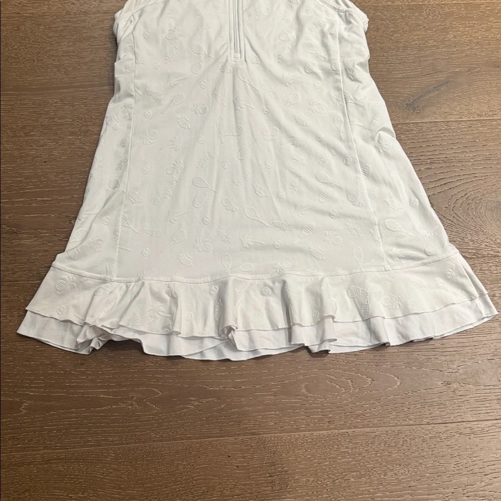 Lilly Pulitzer Luxletic Tennis Dress XL White Zip Front Ruffle Hem - Picture 6 of 6